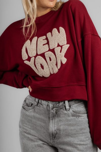 Bluza New York – UNI, Wino
