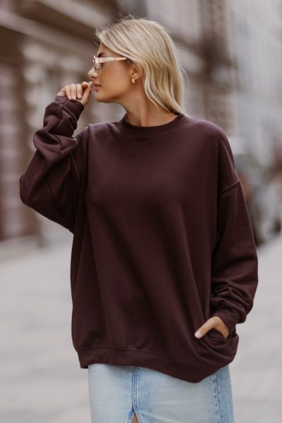 Bluza gładka – UNI, Czekolada