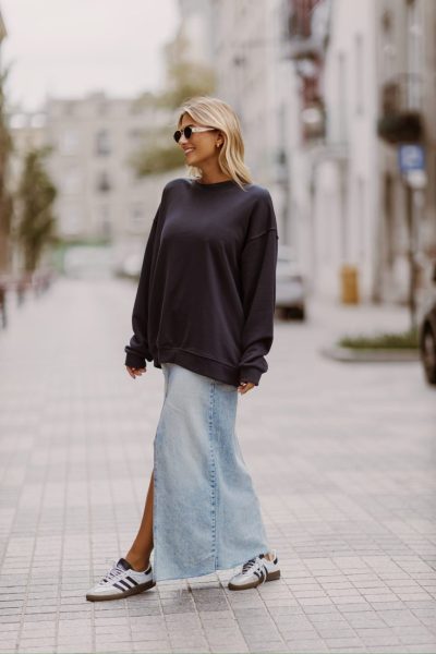Bluza gładka – UNI, Grafit