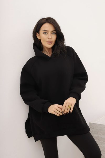Bluza kangurka na meszku – Czarny, UNI