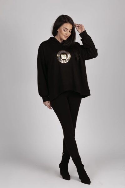 Bluza kóło kwadrat grecki – Czarny, UNI