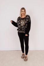 Bluza złote ornamenty cekin80