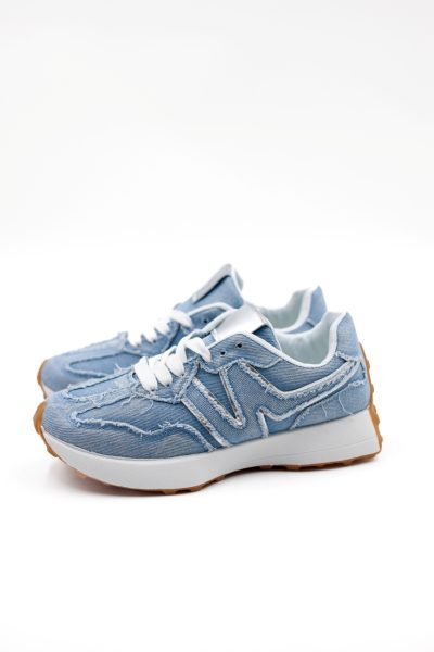 Buty sneakersy jeans – Jasny niebieski, 37
