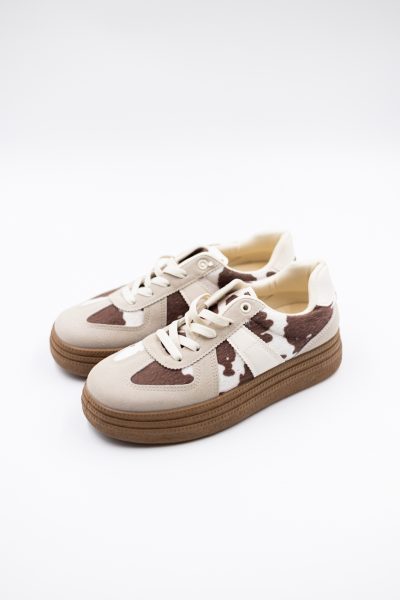 Buty sneakersy krówki – Beż, 40