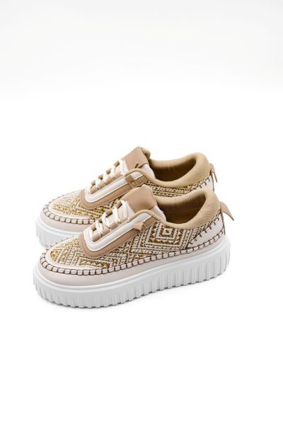 Buty sneakersy złote wzory