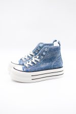 Buty tenisówki za kostkę diamenciki – Niebieski, 36