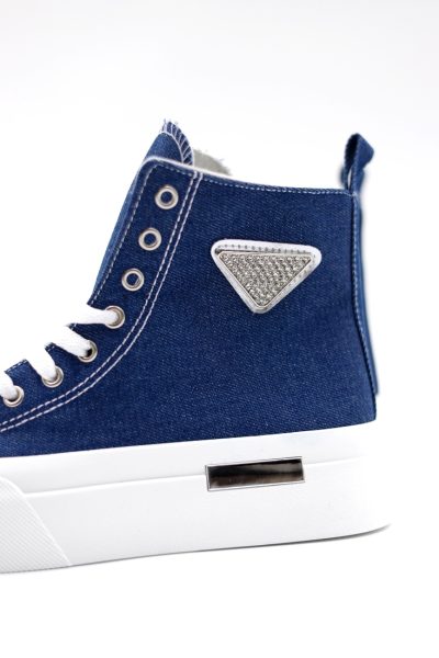Buty trampki trójkąty za kostkę – Niebieski, 40