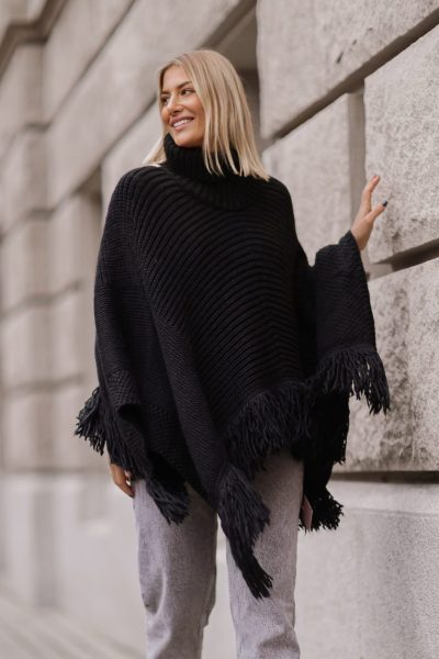 Ponczo golf frędzle