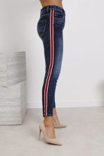 Spodnie jeans czerwony lampas