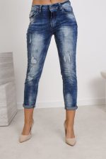 Spodnie jeans przecierane