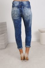 Spodnie jeans przecierane