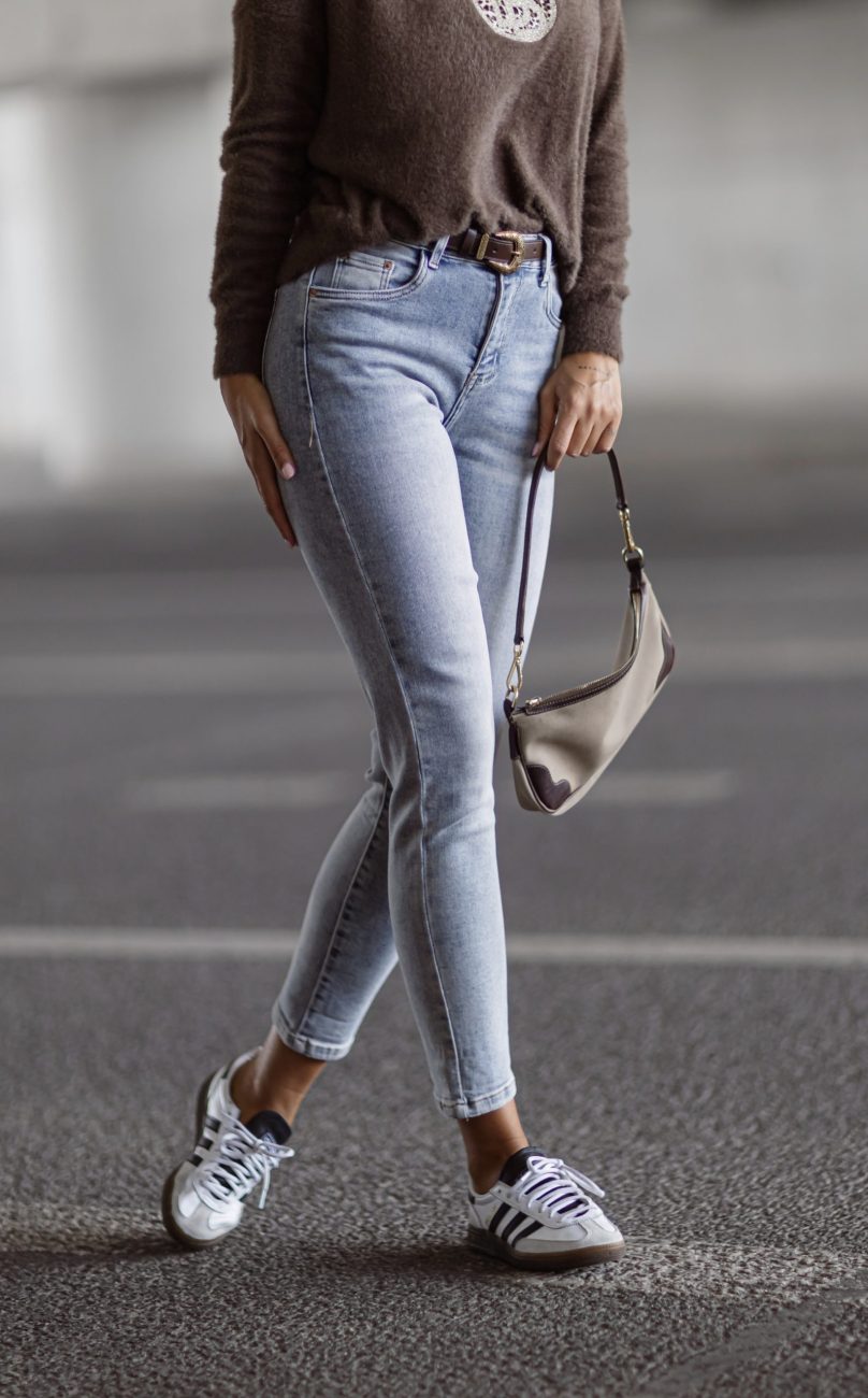 Spodnie jeans wysoki stan M’Sara