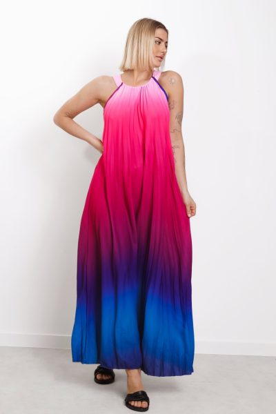 Sukienka maxi ombre – UNI, Różowy