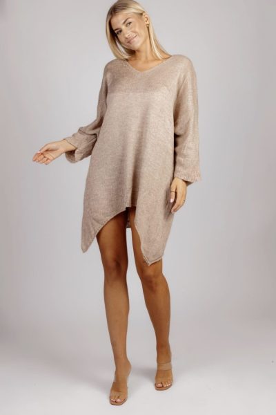 Sweter dwustronny dekolt rogi – UNI, Fango