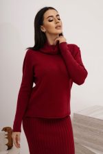 Sweter dzianina golf krótszy przód
