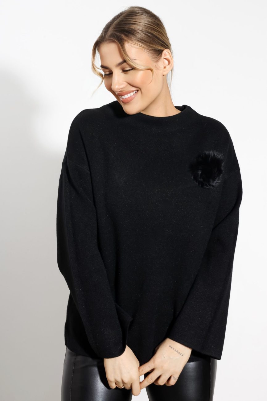 Sweter dzianina pomponik