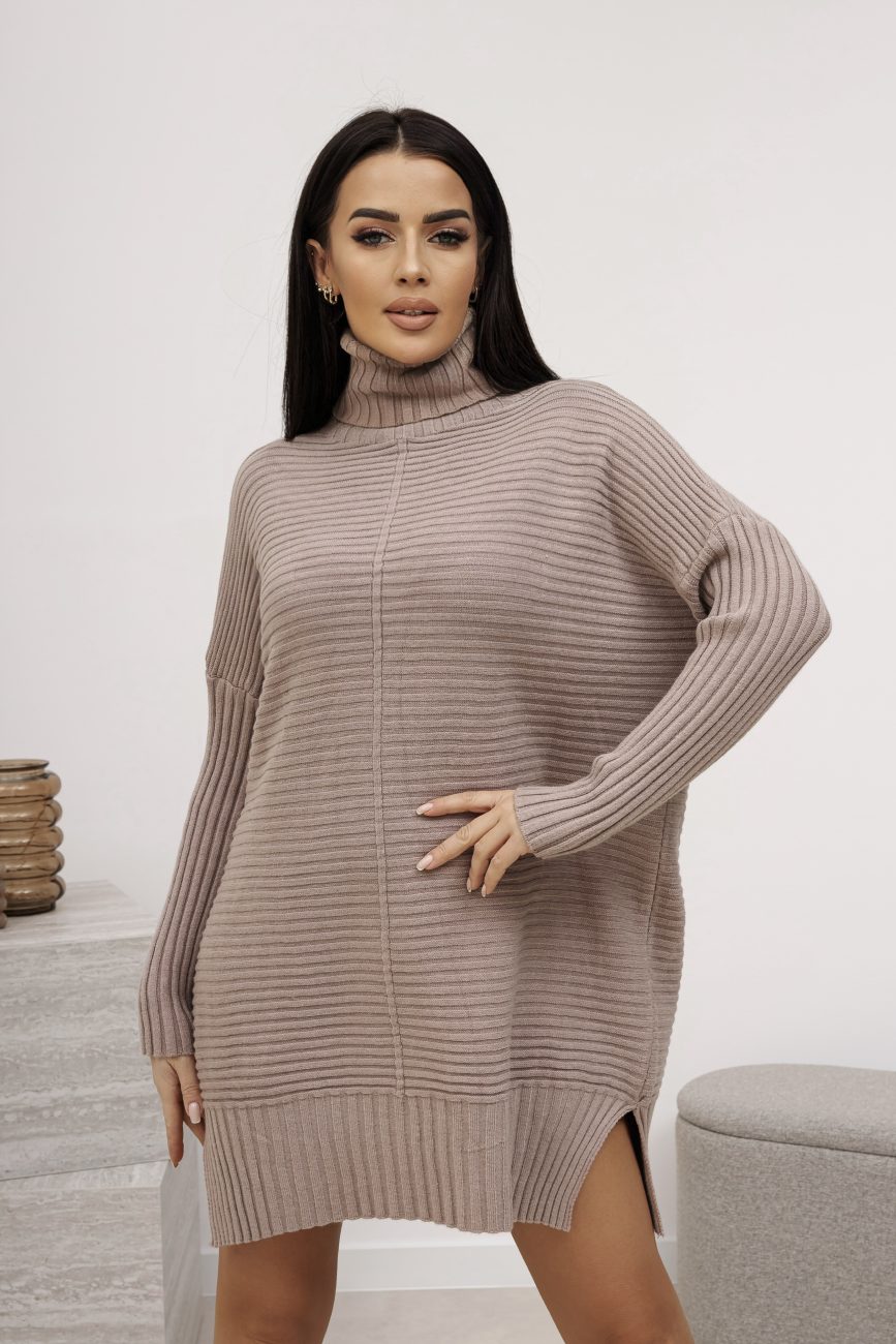 Sweter golf długi poprzeczny prążek – Fango, UNI