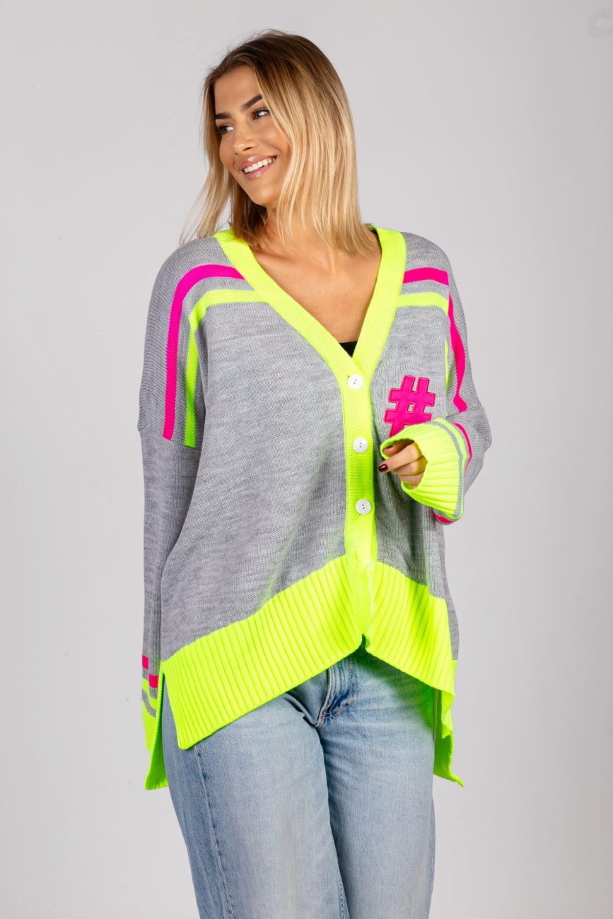 Sweter guziki #5 – UNI, Szary