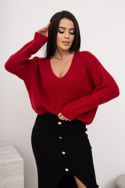 Sweter serek prążek alpaka