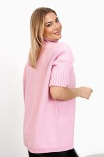 Sweter stójka krótki rękaw ściągacz