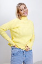 Sweter warkoczyki – Żółty, UNI