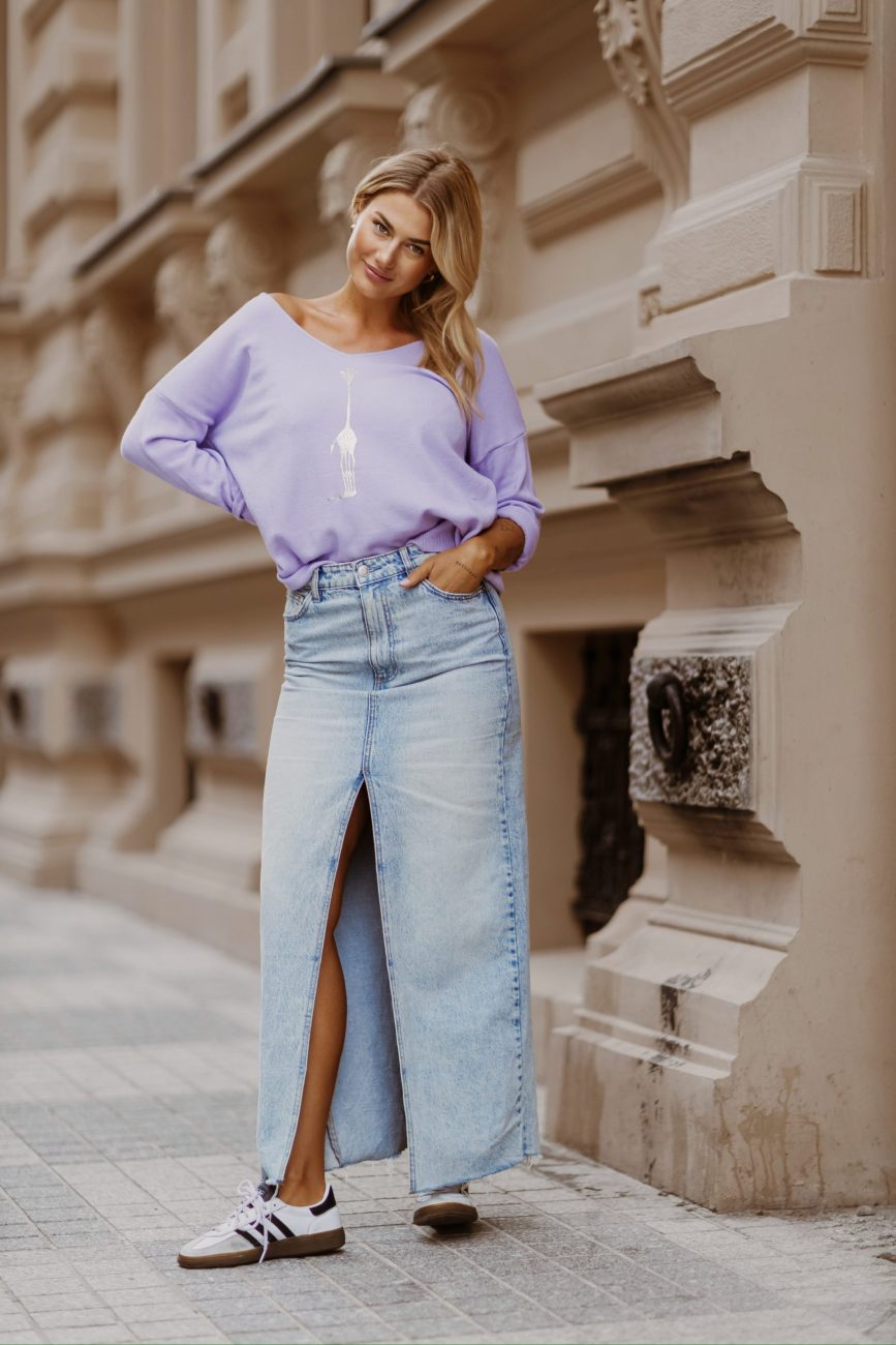 Sweter żyrafa – UNI, Lila Sweter żyrafa – UNI, Lila