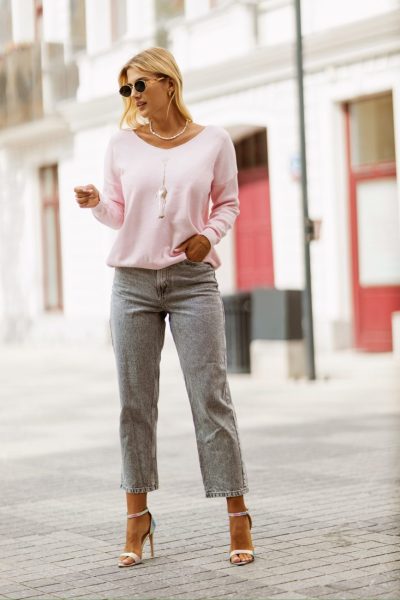 Sweter żyrafa – UNI, Różowy