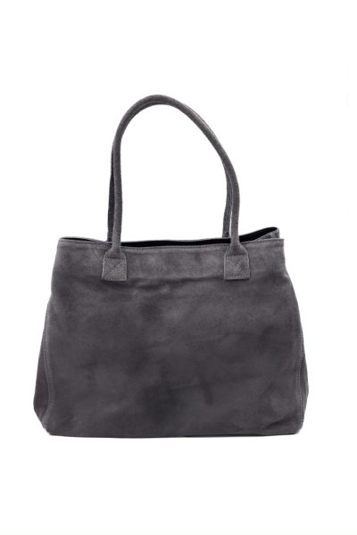Torba zamsz 2 rączki – Grafit, UNI