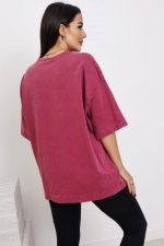 T-shirt dekatyzowany oversize