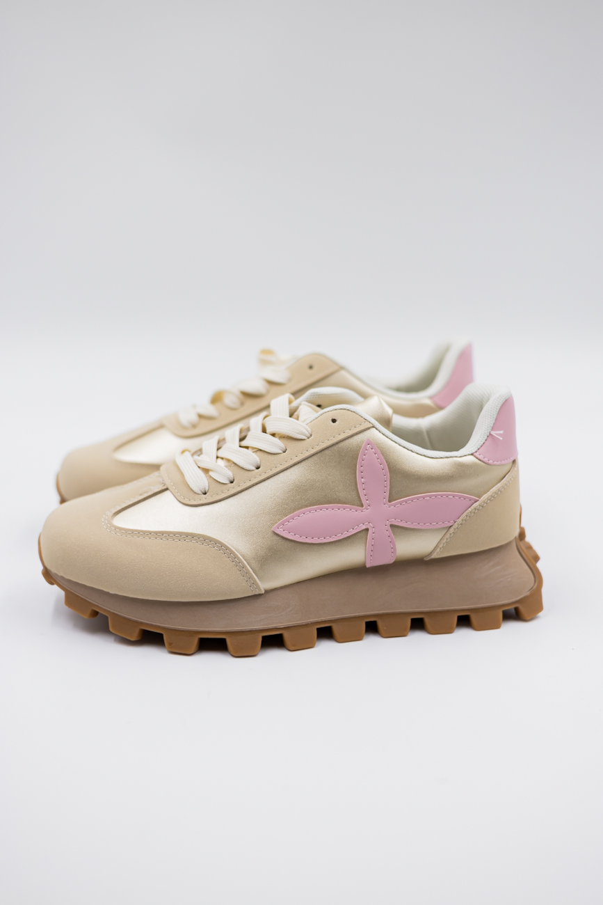 Buty sneakresy kwiatek – Beż, 37
