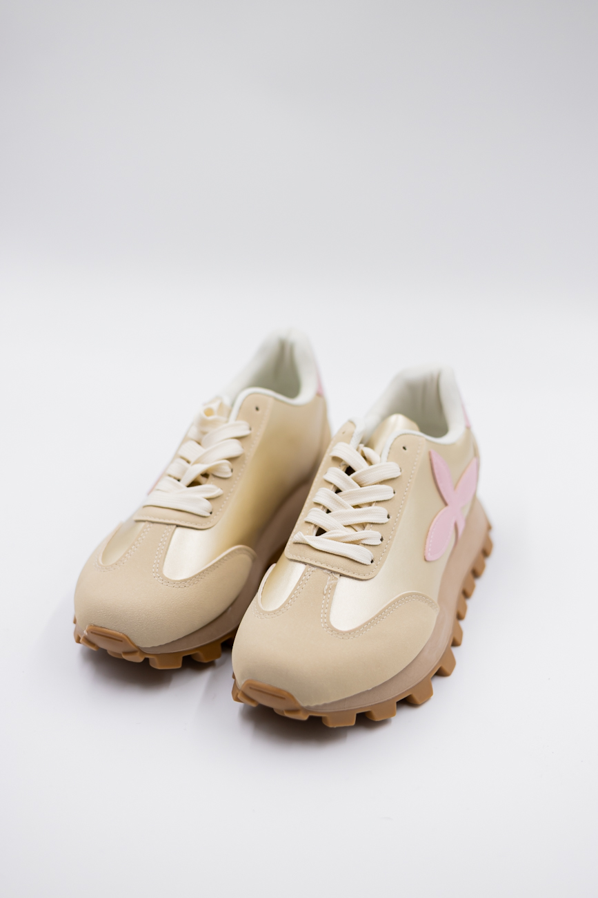 Buty sneakresy kwiatek – Beż, 37