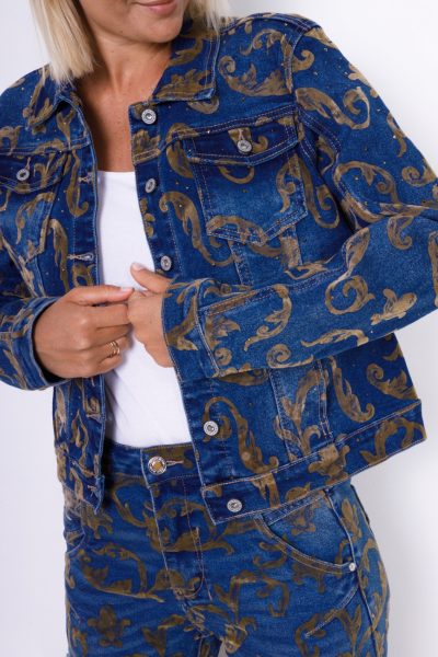 Katana jeans ornamenty – Beż, L