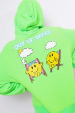 Bluza kaptur Out Of Office – Limonka neon, UNI