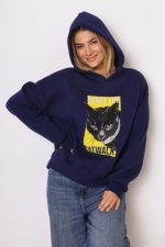 Bluza kaptur black cat – Granat, UNI