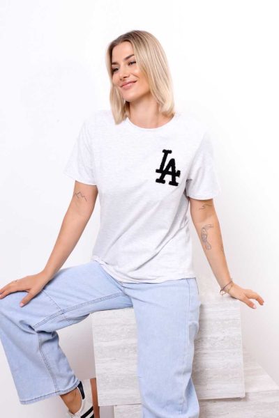 T-shirt LA – Jasny szary, UNI