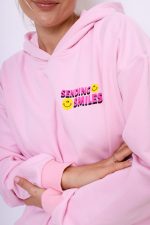 Bluza kaptur Sending Smiles duża – Puder, UNI