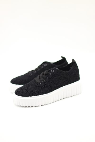 Buty sneakersy haftowane – Czarny, 37