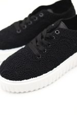 Buty sneakersy haftowane – Czarny, 37