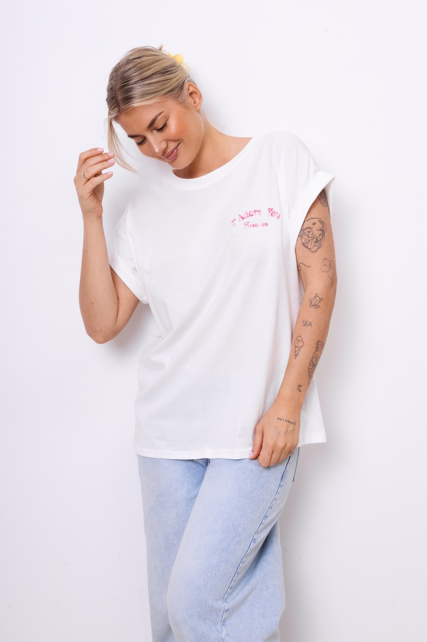 T-shirt J’Adore You – Różowy, UNI