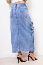 Spódnica jeans bojówka – Niebieski, M