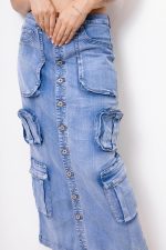 Spódnica jeans bojówka – Niebieski, M