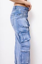 Spódnica jeans bojówka – Niebieski, M
