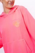 Bluza kaptur emotka Happy Life – Róż neon, UNI
