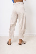 Spodnie jeans przeszycie – Beż, S