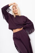 Bluza frędzle – Śliwka, UNI