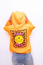 Bluza kaptur Sending Smiles – Pomarańcz neon, UNI