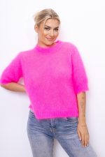 Sweter kid moher lato – Róż neon, UNI