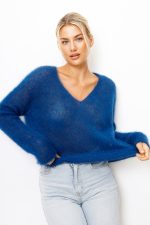 Sweter kid moher serek – Granat, UNI