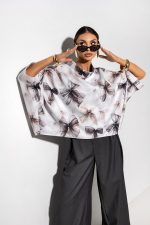 Damska bluzka kimono Bow - obrazek 2