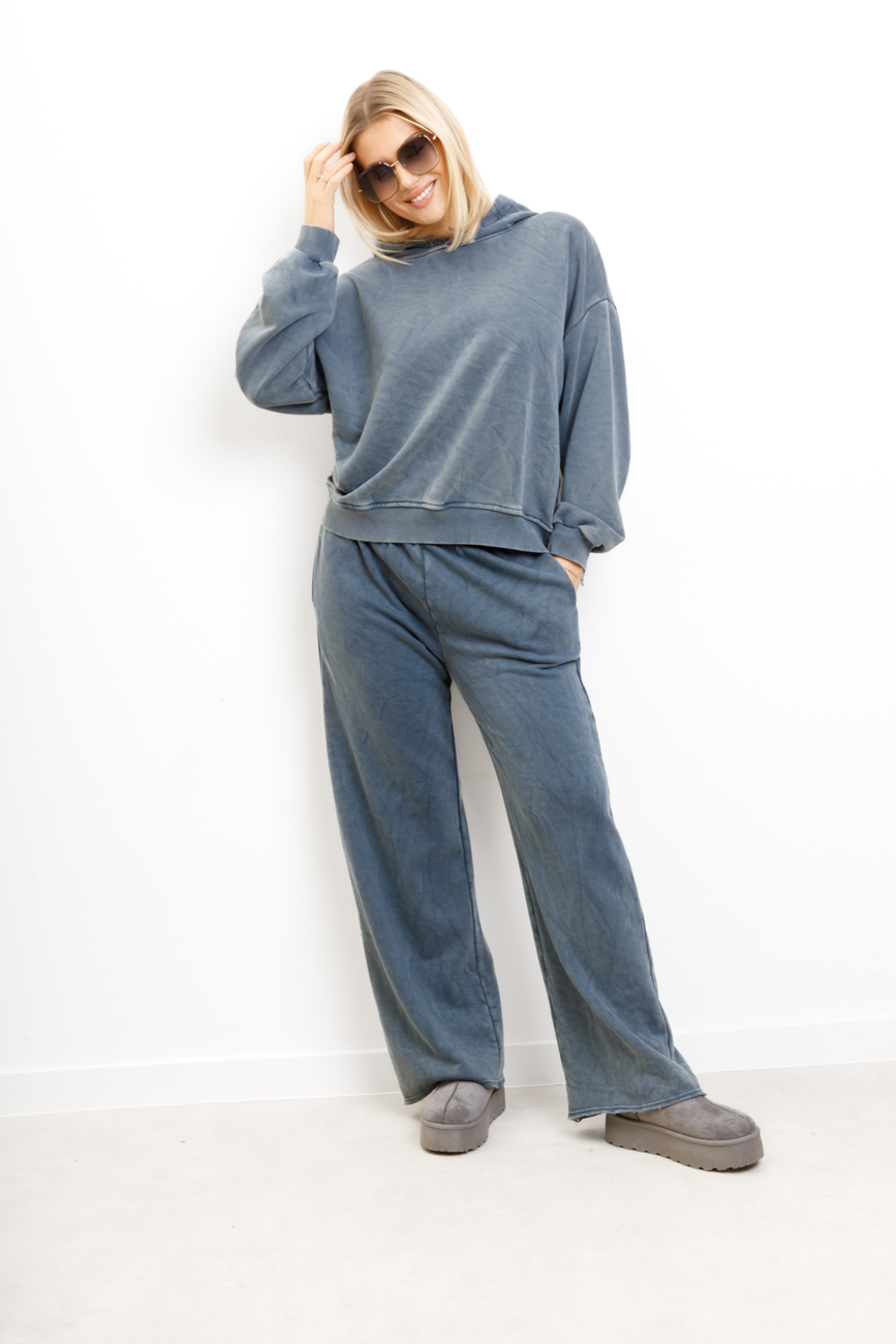 Komplet dresowy dekatyzowany Zita – Jeans, UNI Komplet dresowy dekatyzowany Zita – Jeans, UNI